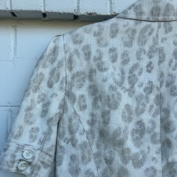 Vintage Alberto Makali Linen Animal Print Blazer - Picture 2 of 9